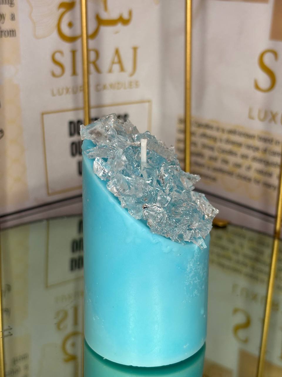 Blue Crystal Candle