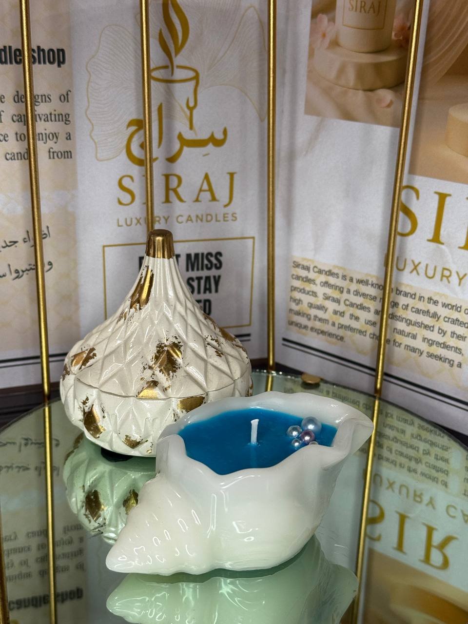 Blue Seashell Candle